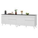 Ver imagem 1 de Kit Armário de Cozinha Gabinete Pia 120cm Veneza Multimóveis Mp2159 Branco