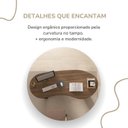 Ver imagem 6 de Conjunto Mesa Balcão Tamburato com Gavetas Organic Marrom/Nogal/Preto Artany