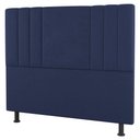 Ver imagem 3 de Kit Cabeceira E Baú Cama Box King 195Cm Suede Azul