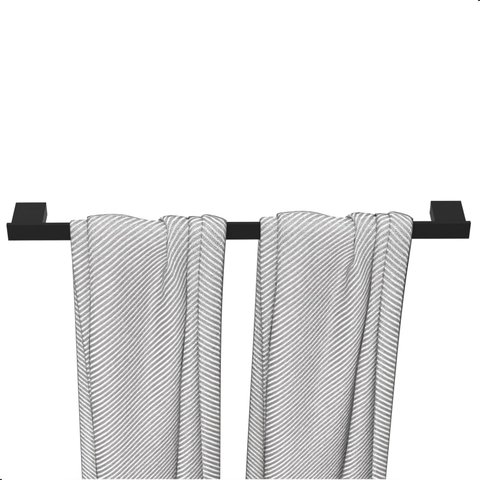 Porta Toalhas de Banho Dupla Fixação Preto Fosco F.master