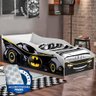 Cama Carro Batman Infantil Preto Gabrielli Móveis Com Colchão Probel Guarda Costas - 1