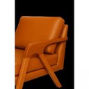 Ver imagem 4 de Kit 2 Poltronas Mona Luxo Madeira Maciça Corino Caramelo para Sala de Estar Decorativa Moderna