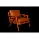 Ver imagem 2 de Kit 2 Poltronas Mona Luxo Madeira Maciça Corino Caramelo para Sala de Estar Decorativa Moderna