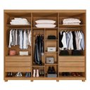 Ver imagem 3 de Guarda Roupa Siena 3 Portas Deslizantes Ripado 6 Gavetas 9 Prateleiras - Benetil