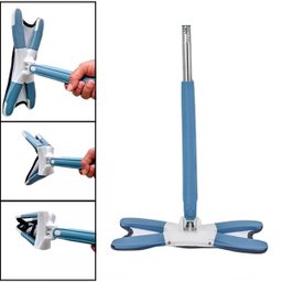 Mop Rodo de Limpeza Giratorio Retangular Ajustavel Retratil:azul Escuro - 2