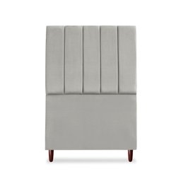 Cabeceira Estofada Cama Box Solteiro Carla 90cm com Frame Suede:cinza Claro - 2