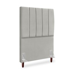 Cabeceira Estofada Cama Box Solteiro Carla 90cm com Frame Suede:cinza Claro - 3
