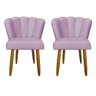 Kit 2 Cadeira para Mesa de Jantar Modelo Flor Veludo Cor:lilas - 1