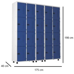 Armário Roupeiro Aço 20 Portas Guarda Volume Trinco - 4