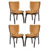 Kit 4 Cadeiras Estofadas para Cozinha Irlanda Madeira Maciça Tabaco Suede Terracota L79 - RMI - 1
