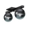 Plafon Sobrepor Preto em Aluminio com Globo Vidro Fume Duplo Soquete G9 Tensao Bivolt - 7