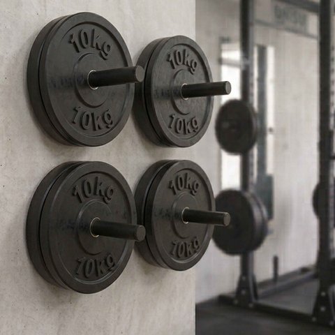 4 Unidades Suportes de Parede para Anilhas Expositor de Academia 200 kg Capacidade Ferro Preto