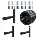 Ver imagem 1 de 4 Unidades Suportes de Parede para Anilhas Expositor de Academia 200 Kg Capacidade Ferro Preto