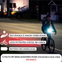Ver imagem 7 de Kit Farol Bike Lanterna Led Recarregavel Usb Impermeável 3 Modos + Buzina com 5 Sons Diferente Siren