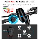 Ver imagem 4 de Kit Farol Bike Lanterna Led Recarregavel Usb Impermeável 3 Modos + Buzina com 5 Sons Diferente Siren