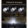 Kit Farol Bike Lanterna Led Recarregavel Usb Impermeável 3 Modos + Buzina com 5 Sons Diferente Siren - 3