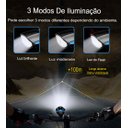 Ver imagem 3 de Kit Farol Bike Lanterna Led Recarregavel Usb Impermeável 3 Modos + Buzina com 5 Sons Diferente Siren