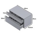 Ver imagem 4 de Gabinete para Banheiro com Rodízio 60cm 2 Gavetas Safira Inferior
