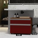 Ver imagem 3 de Gabinete para Banheiro com Rodízio 60cm 2 Gavetas Safira Inferior
