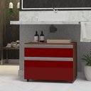 Ver imagem 1 de Gabinete para Banheiro com Rodízio 60cm 2 Gavetas Safira Inferior