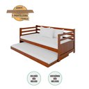 Ver imagem 2 de Sofá Cama Solteiro Enjoy em Madeira Rústica - Castanho