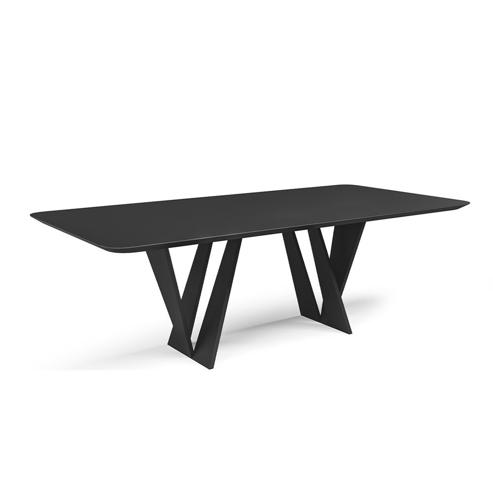 Mesa de Jantar Chile C03 250x120 cm - Laca Preto/Ébano - Amarena Móveis