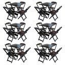 Ver imagem 1 de Kit 6 Jogos De Mesa Com 4 Cadeiras De Madeira Dobravel 60X60 - Tabaco - Marrom
