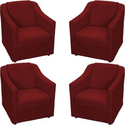 Kit 4 Poltronas Decorativas para Sala de Espera Recepção Escritório Consultório Suede - 1