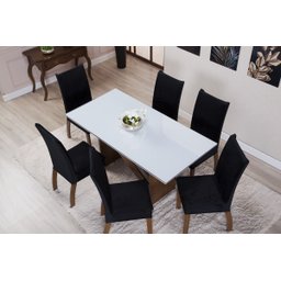 Kit Capa de Cadeira 4 Peças Suede Veludo Sala de Jantar Protege o Estofado Renova o Visual Preto - 2
