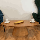 Ver imagem 4 de Mesa de Centro Cone Oval 120x60 cm Base Laminada em Madeira Freijó Tampo Freijó Personal Móveis Desi