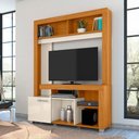 Ver imagem 1 de Home para TV Levi 136cm MDP com Porta Correr Cinamomo Off White Casah
