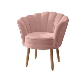 Poltrona Decorativa Flor Reforçada Amamentação Tecido Veludo Cor:rosa - 3