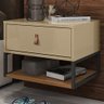 Mesa de Cabeceira Sigma 1 Gaveta Champagne/Cedro - Casa D - 1