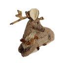 Ver imagem 5 de Rena Rústica Sentada Revestida em Pele Alt 36cm X Larg 19cm X Comp 44cm