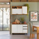 Ver imagem 1 de Cozinha Modulada Ravena 2 Peças com Balcão de 120cm Flex e Armário Aéreo 120cm Poliman Móveis