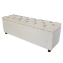 Ver imagem 2 de Puf Baú Estofado Tamanho King 190x40x45cm Produto de Alta Qualidade na Cor Bege Claro