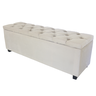 Puf Baú Estofado Tamanho King 190x40x45cm Produto de Alta Qualidade na Cor Bege Claro - 2