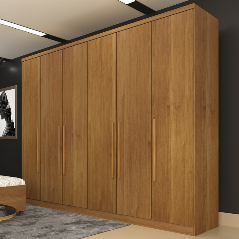 Guarda-Roupa Casal Veneza 6 Portas 4 Gavetas Cinamomo - Tcil Móveis