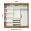 Ver imagem 4 de Guarda-roupa Casal Madesa Istambul 3 Portas de Correr de Espelho 3 Gavetas