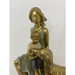 Escultura Decorativa Em Resina Mãe E Filho Com Pet 18cm|Luart´s Decor Espressione - 3