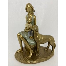 Escultura Decorativa Em Resina Mãe E Filho Com Pet 18cm|Luart´s Decor Espressione - 1