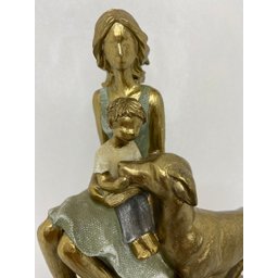 Escultura Decorativa Em Resina Mãe E Filho Com Pet 18cm|Luart´s Decor Espressione - 2