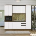 Ver imagem 1 de Cozinha Compacta com Kit Forno Celeste Kappesberg 100% Mdf Nogueira/branco 240cm