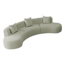 Ver imagem 1 de Kit Sofá Modular 4 Lugares Moderno Curvo Orgânico Duna Bouclé