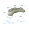 Kit Sofá Modular 4 Lugares Moderno Curvo Orgânico Duna Bouclé - 3