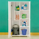 Ver imagem 5 de Armario Multiuso 2 Portas com Rodizio 86 Cm Ar70 Branco Dtall