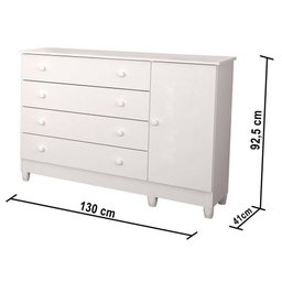 Quarto De Bebê Berço 3 Em 1 Cômoda Branco - 2
