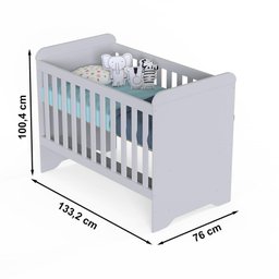 Quarto De Bebê Berço 3 Em 1 Cômoda Branco - 5