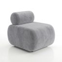 Ver imagem 5 de Poltrona Decorativa para Sala Orgânica 60 cm Base Fixa Nara Suede D03 - D'Rossi