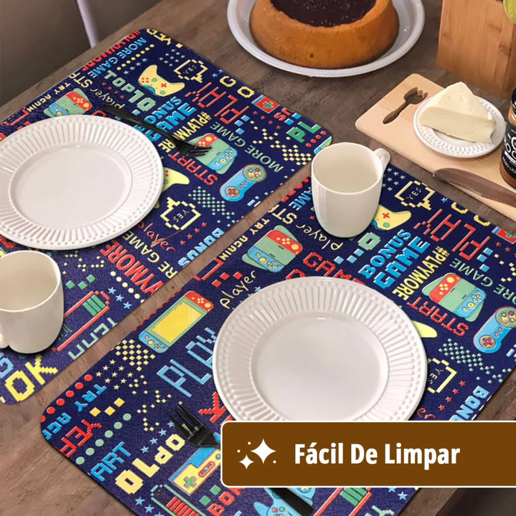6 Jogo Americano Game Play Impermeável Pvc 6 Lugares - 2